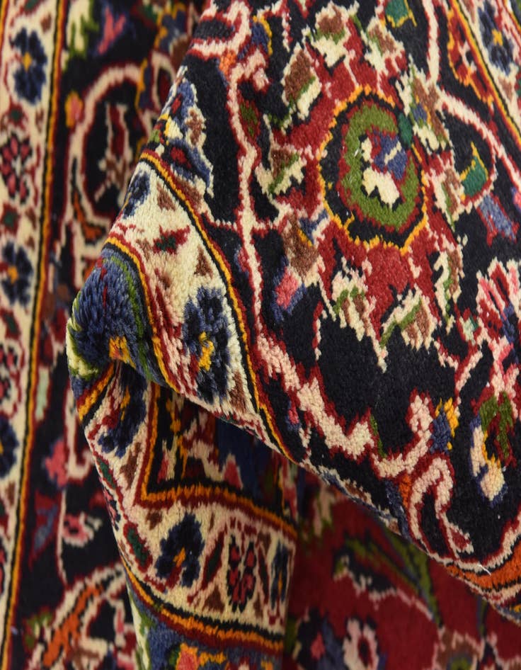 Detail image of  9' 8 x 13'  Hand Knotted Kashan Persian Wool Rug