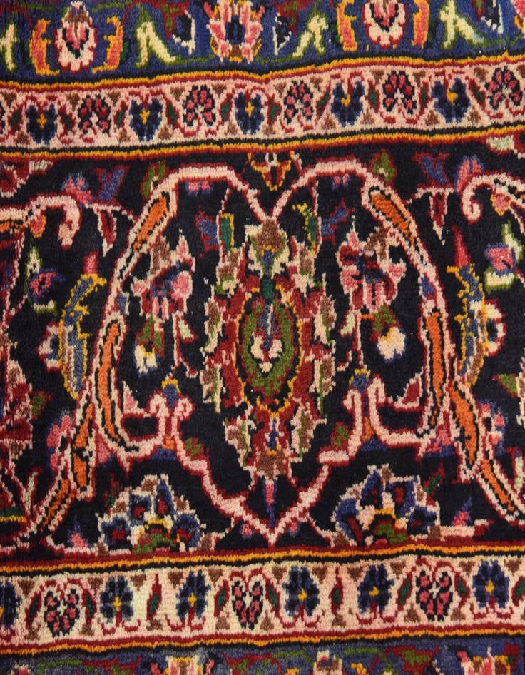 Detail image of  9' 8 x 13'  Hand Knotted Kashan Persian Wool Rug