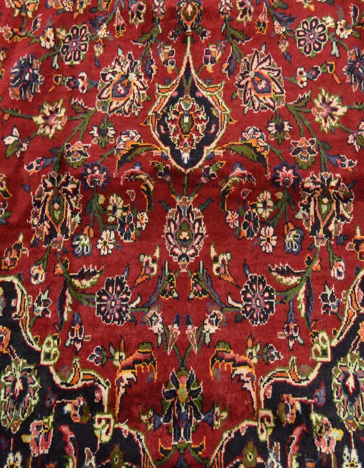 Detail image of  9' 8 x 13'  Hand Knotted Kashan Persian Wool Rug