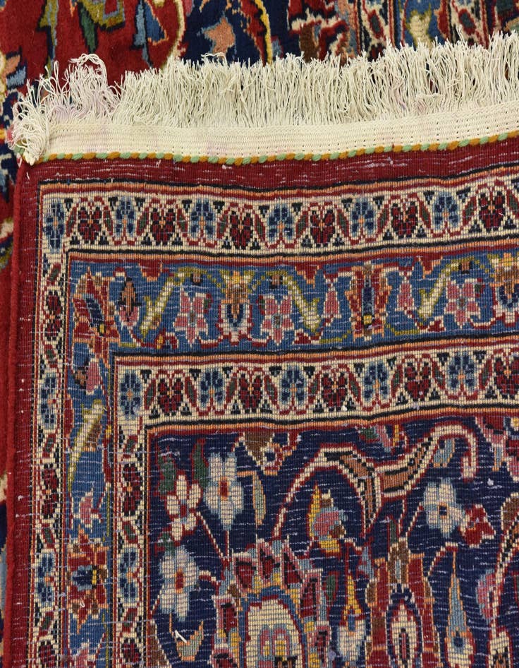 Detail image of  9' 8 x 13' 3  Hand Knotted Kashan Persian Wool Rug