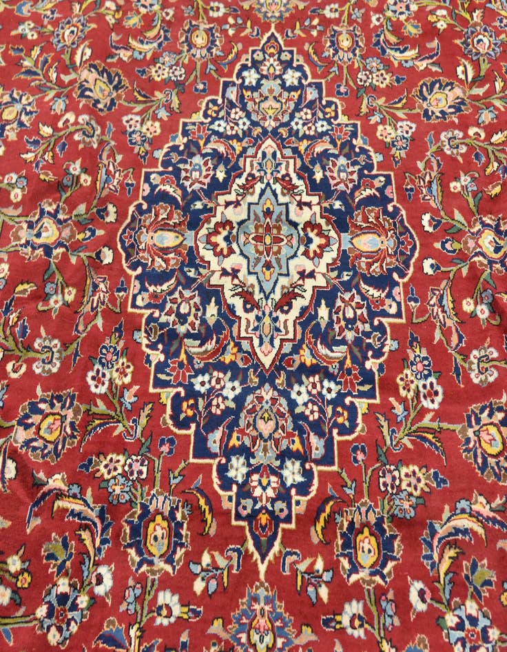 Detail image of  9' 8 x 13' 3  Hand Knotted Kashan Persian Wool Rug