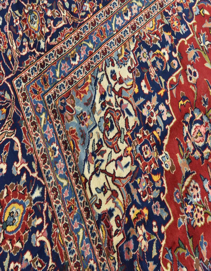 Detail image of  9' 8 x 13' 3  Hand Knotted Kashan Persian Wool Rug