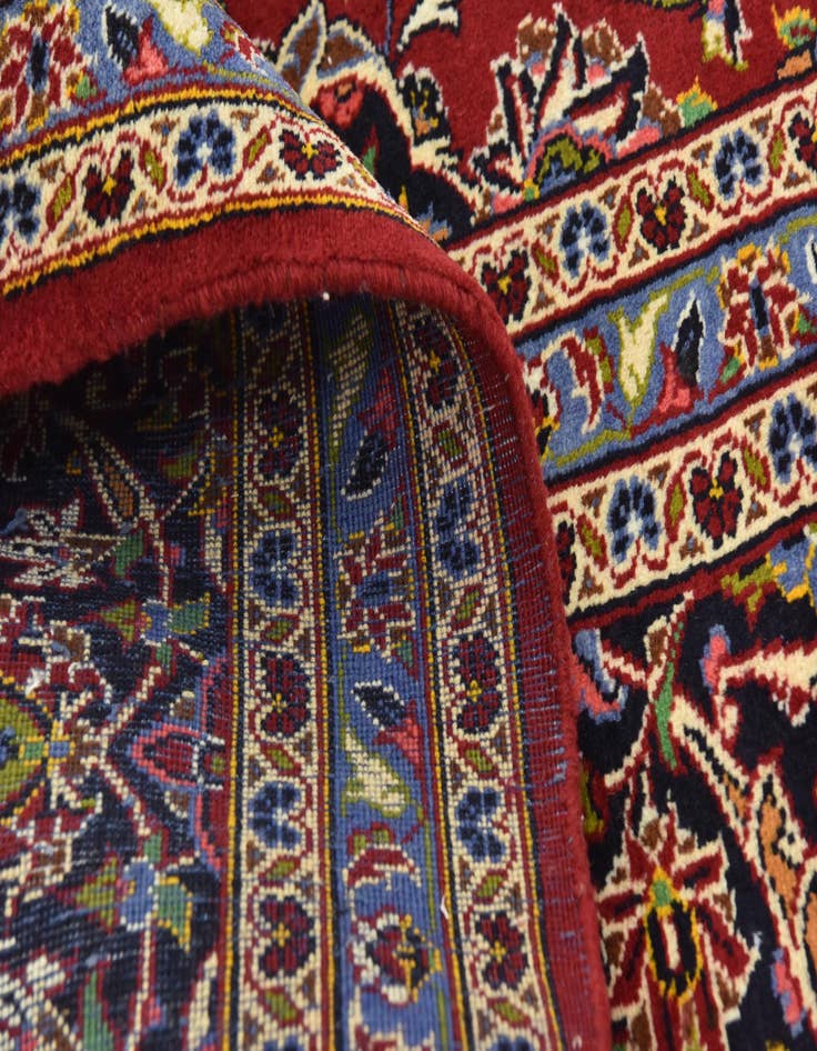 Detail image of  9' 10 x 12' 10  Hand Knotted Kashan Persian Wool Rug