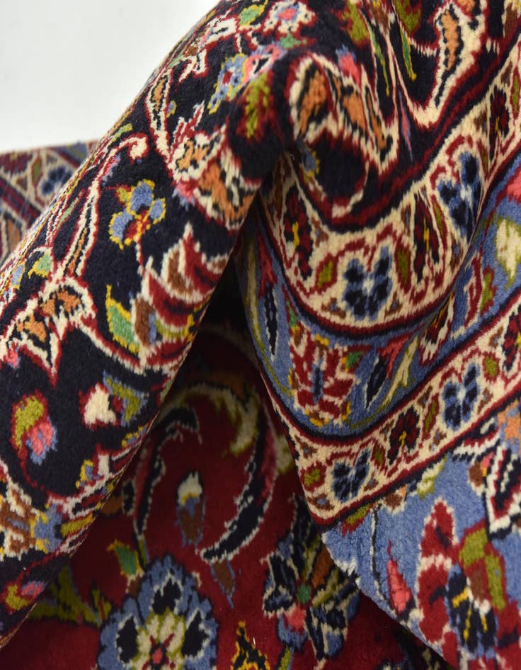 Detail image of  9' 10 x 12' 10  Hand Knotted Kashan Persian Wool Rug