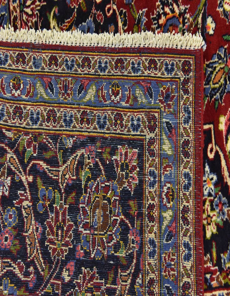 Detail image of  9' 10 x 12' 10  Hand Knotted Kashan Persian Wool Rug