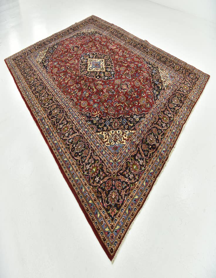 Detail image of  9' 10 x 12' 10  Hand Knotted Kashan Persian Wool Rug