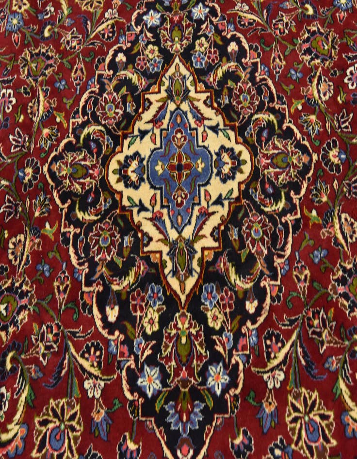Detail image of  9' 10 x 12' 10  Hand Knotted Kashan Persian Wool Rug