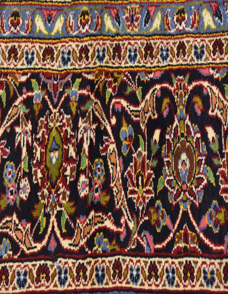 Detail image of  9' 10 x 12' 10  Hand Knotted Kashan Persian Wool Rug