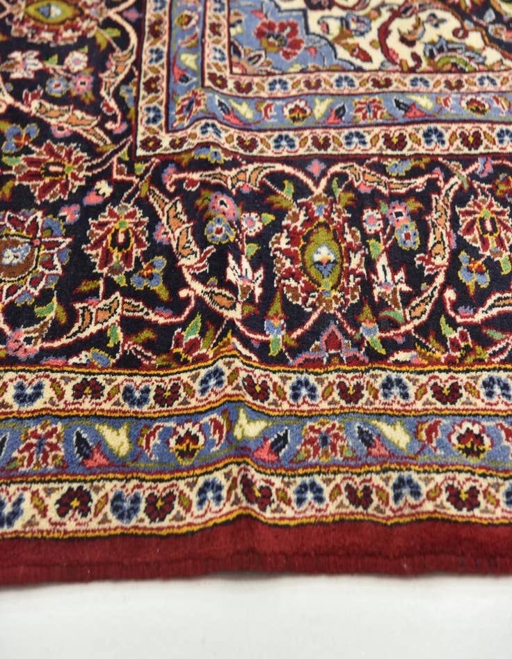 Detail image of  9' 10 x 12' 10  Hand Knotted Kashan Persian Wool Rug