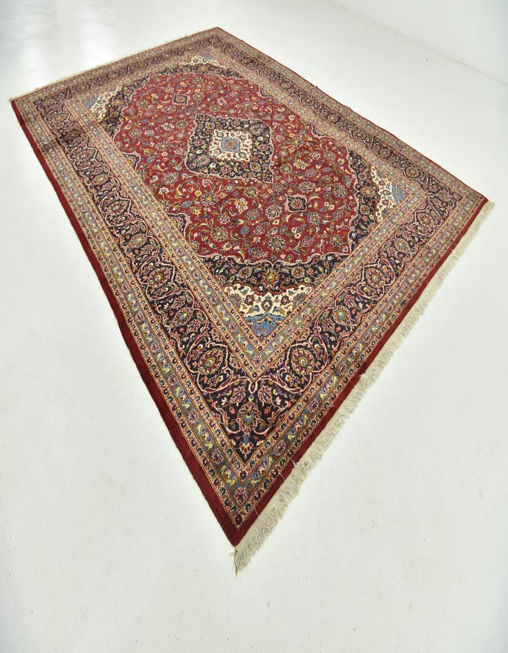 Detail image of  9' 10 x 13' 3  Hand Knotted Kashan Persian Wool Rug