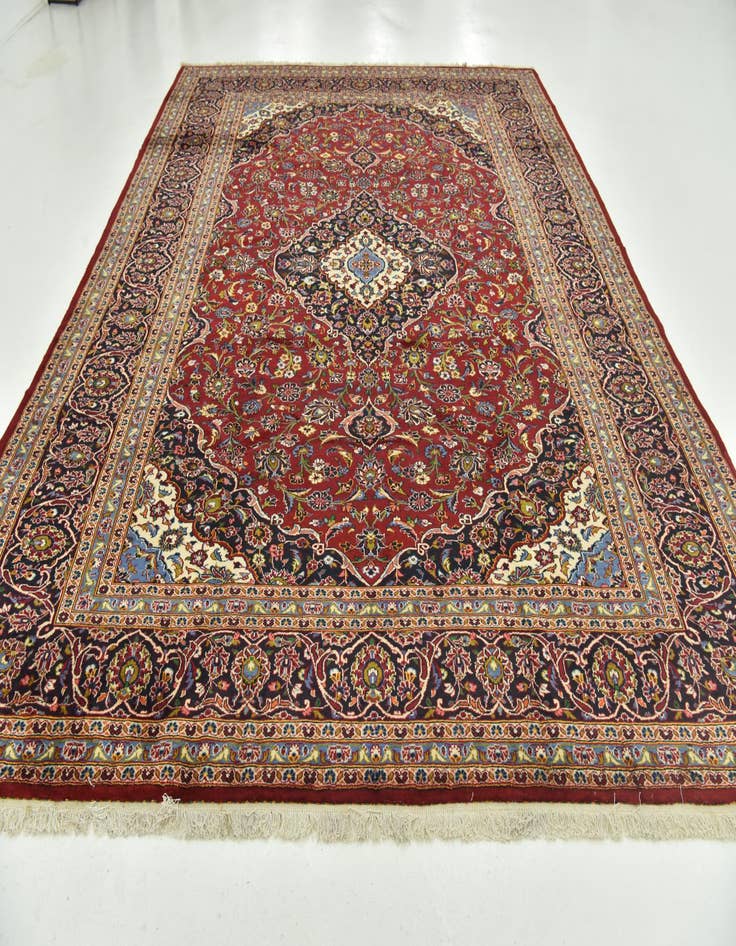 Detail image of  9' 10 x 13' 3  Hand Knotted Kashan Persian Wool Rug