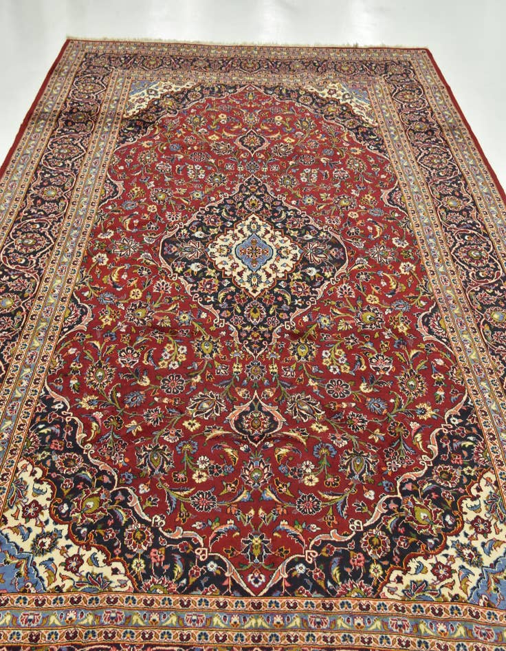 Detail image of  9' 10 x 13' 3  Hand Knotted Kashan Persian Wool Rug