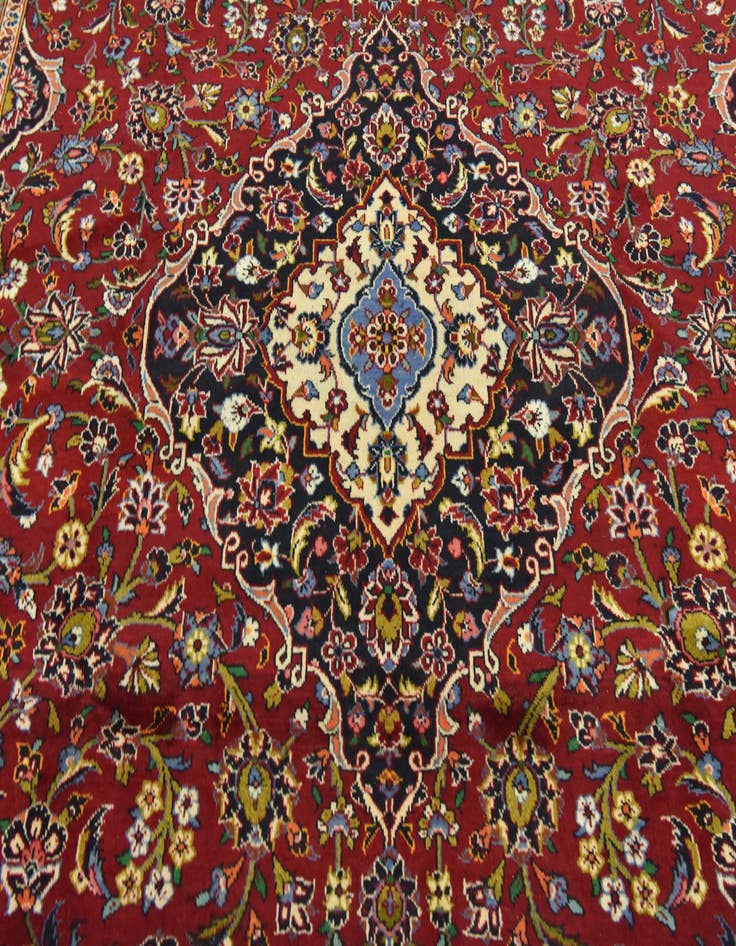 Detail image of  9' 10 x 13' 3  Hand Knotted Kashan Persian Wool Rug
