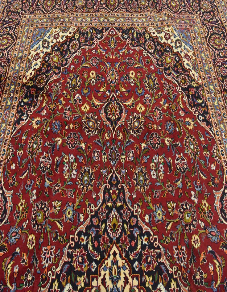 Detail image of  9' 10 x 13' 3  Hand Knotted Kashan Persian Wool Rug
