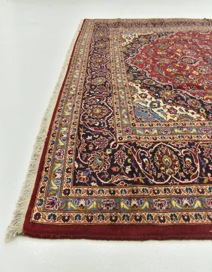 Detail image of  9' 10 x 13' 3  Hand Knotted Kashan Persian Wool Rug