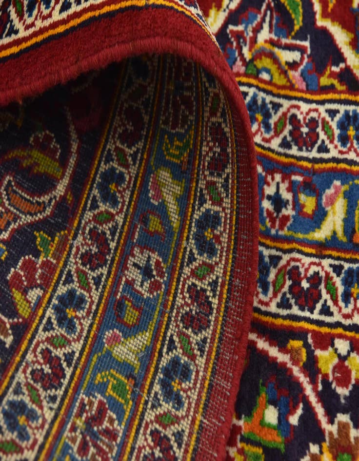 Detail image of  9' 7 x 12' 9  Hand Knotted Kashan Persian Wool Rug