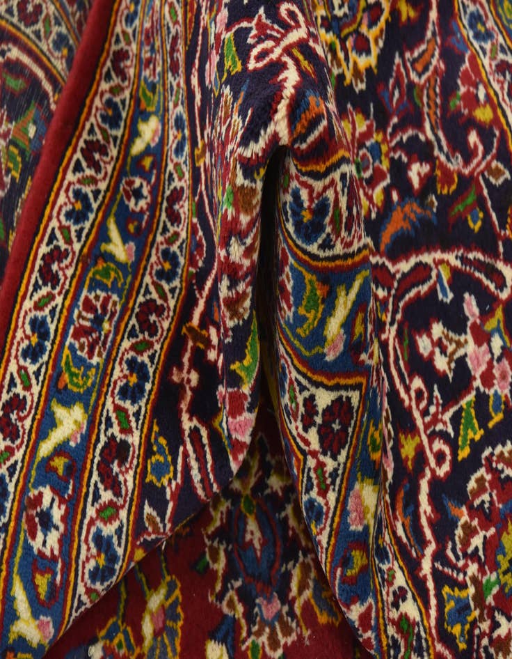 Detail image of  9' 7 x 12' 9  Hand Knotted Kashan Persian Wool Rug