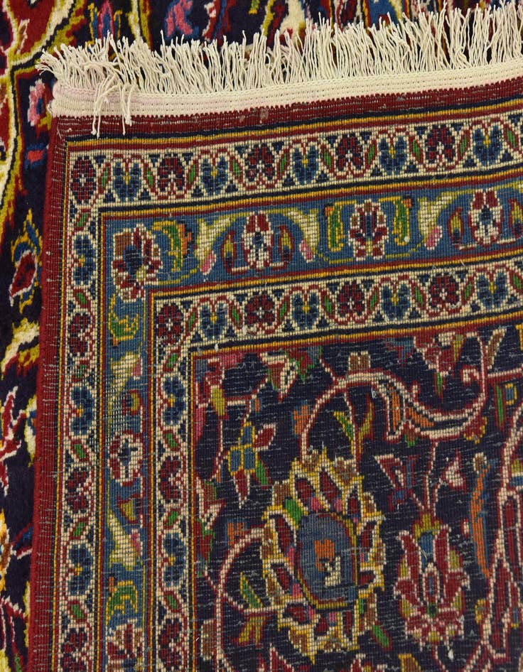 Detail image of  9' 7 x 12' 9  Hand Knotted Kashan Persian Wool Rug