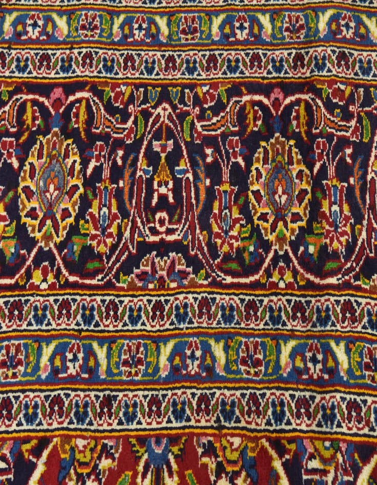 Detail image of  9' 7 x 12' 9  Hand Knotted Kashan Persian Wool Rug