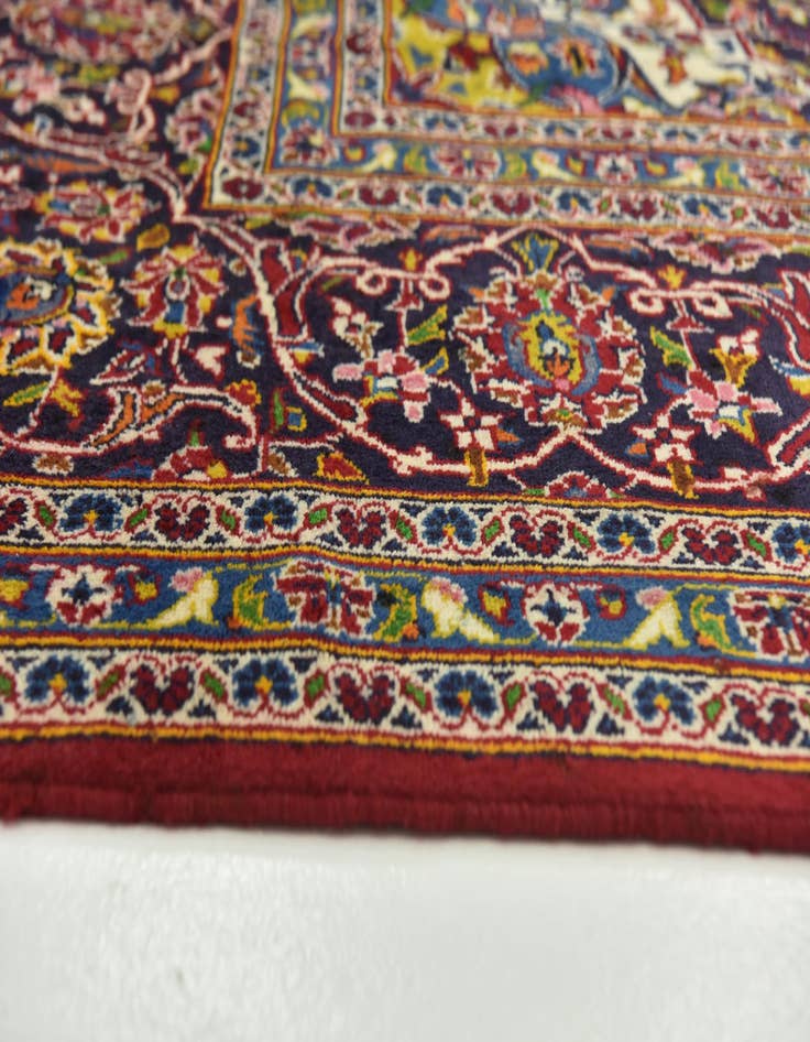 Detail image of  9' 7 x 12' 9  Hand Knotted Kashan Persian Wool Rug