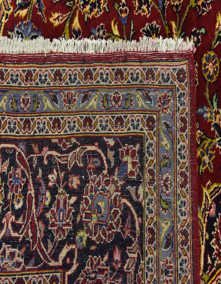 Detail image of  9' 4 x 13' 10  Hand Knotted Kashan Persian Wool Rug
