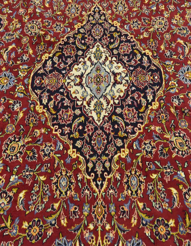 Detail image of  9' 4 x 13' 10  Hand Knotted Kashan Persian Wool Rug