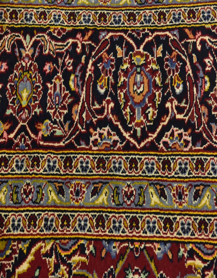 Detail image of  9' 4 x 13' 10  Hand Knotted Kashan Persian Wool Rug