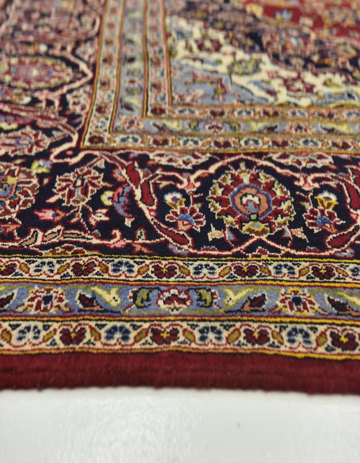 Detail image of  9' 4 x 13' 10  Hand Knotted Kashan Persian Wool Rug