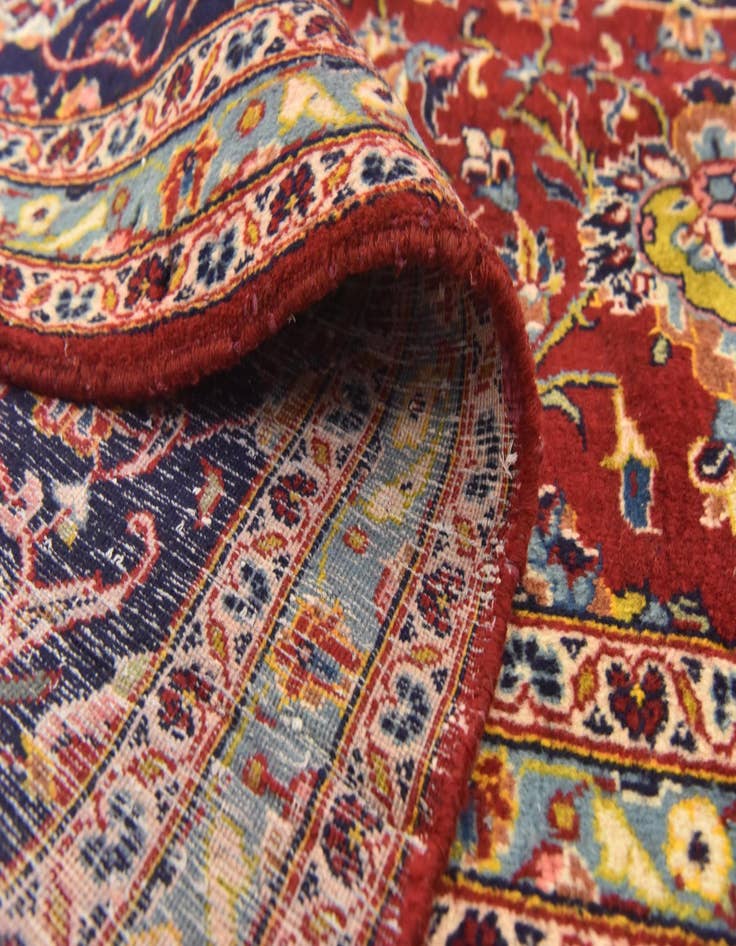 Detail image of  9' 10 x 12' 10  Hand Knotted Kashan Persian Wool Rug
