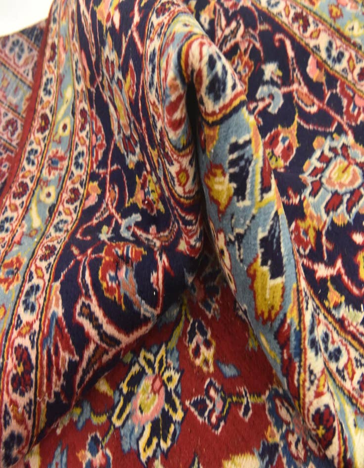 Detail image of  9' 10 x 12' 10  Hand Knotted Kashan Persian Wool Rug