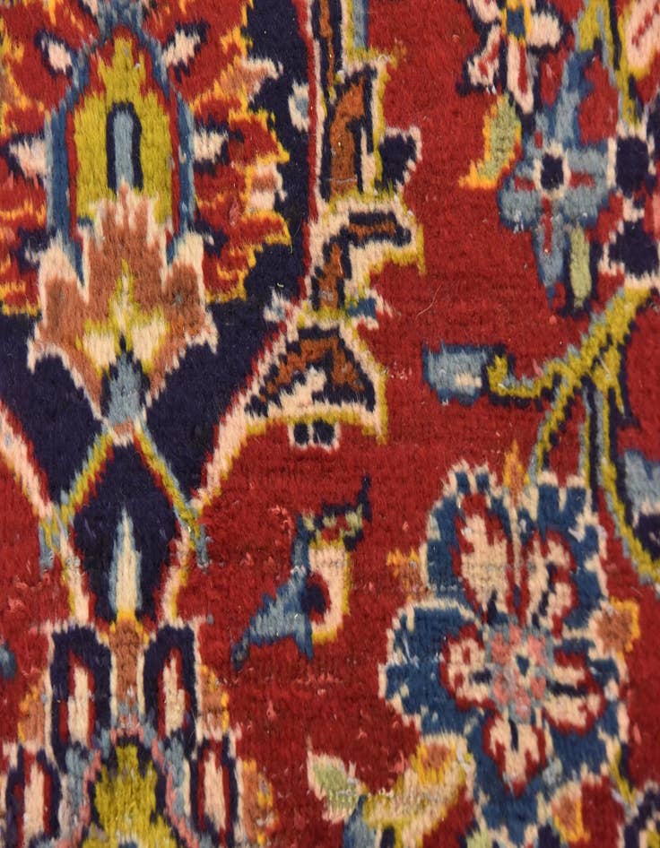 Detail image of  9' 10 x 12' 10  Hand Knotted Kashan Persian Wool Rug