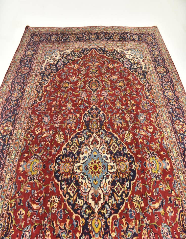 Detail image of  9' 10 x 12' 10  Hand Knotted Kashan Persian Wool Rug