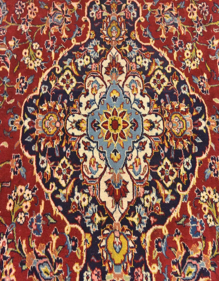 Detail image of  9' 10 x 12' 10  Hand Knotted Kashan Persian Wool Rug