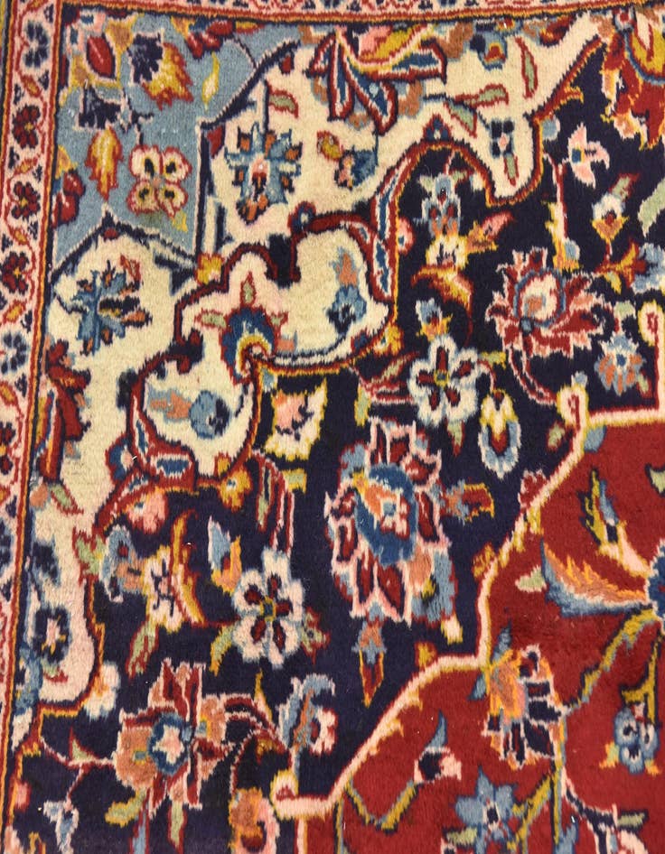 Detail image of  9' 10 x 12' 10  Hand Knotted Kashan Persian Wool Rug