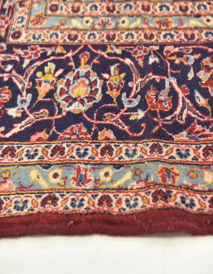 Detail image of  9' 10 x 12' 10  Hand Knotted Kashan Persian Wool Rug