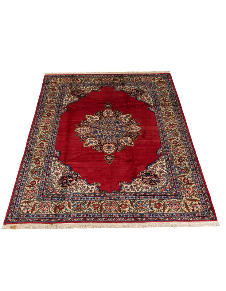 Detail image of  7' 3 x 10' 8  Hand Knotted Kashan Oriental Wool Rug