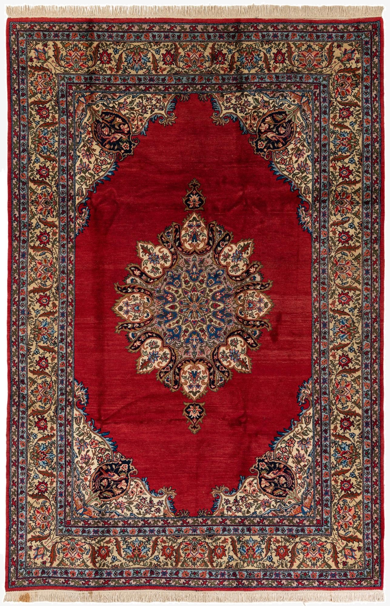  7' 3 x 10' 8  Hand Knotted Kashan Oriental Wool Rug