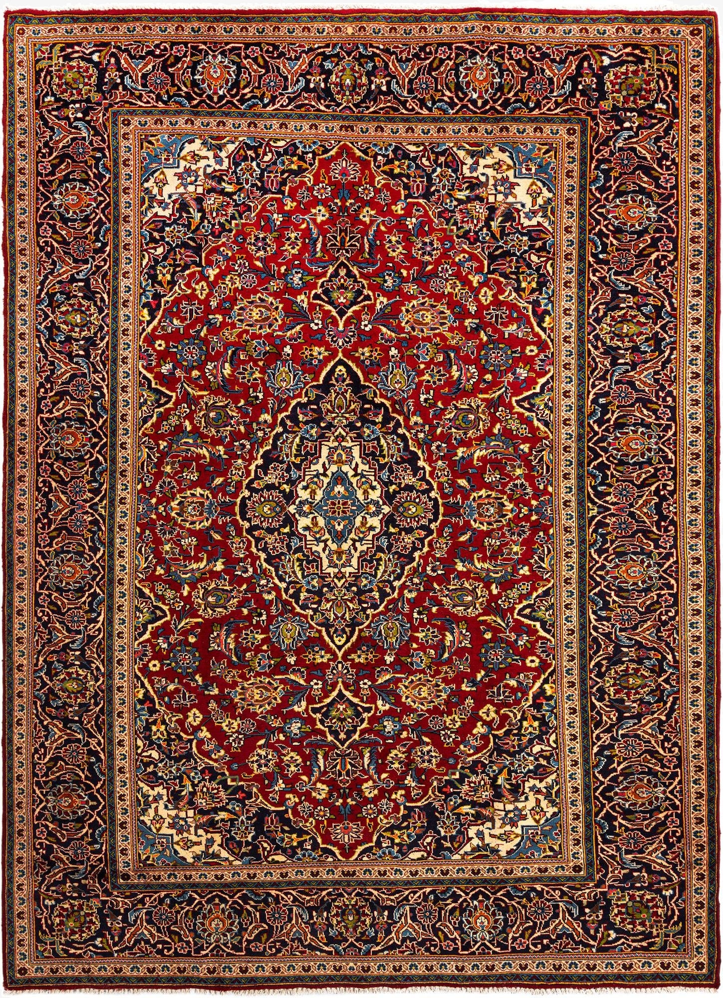  8' x 11' 2 Kashan Wool Rug