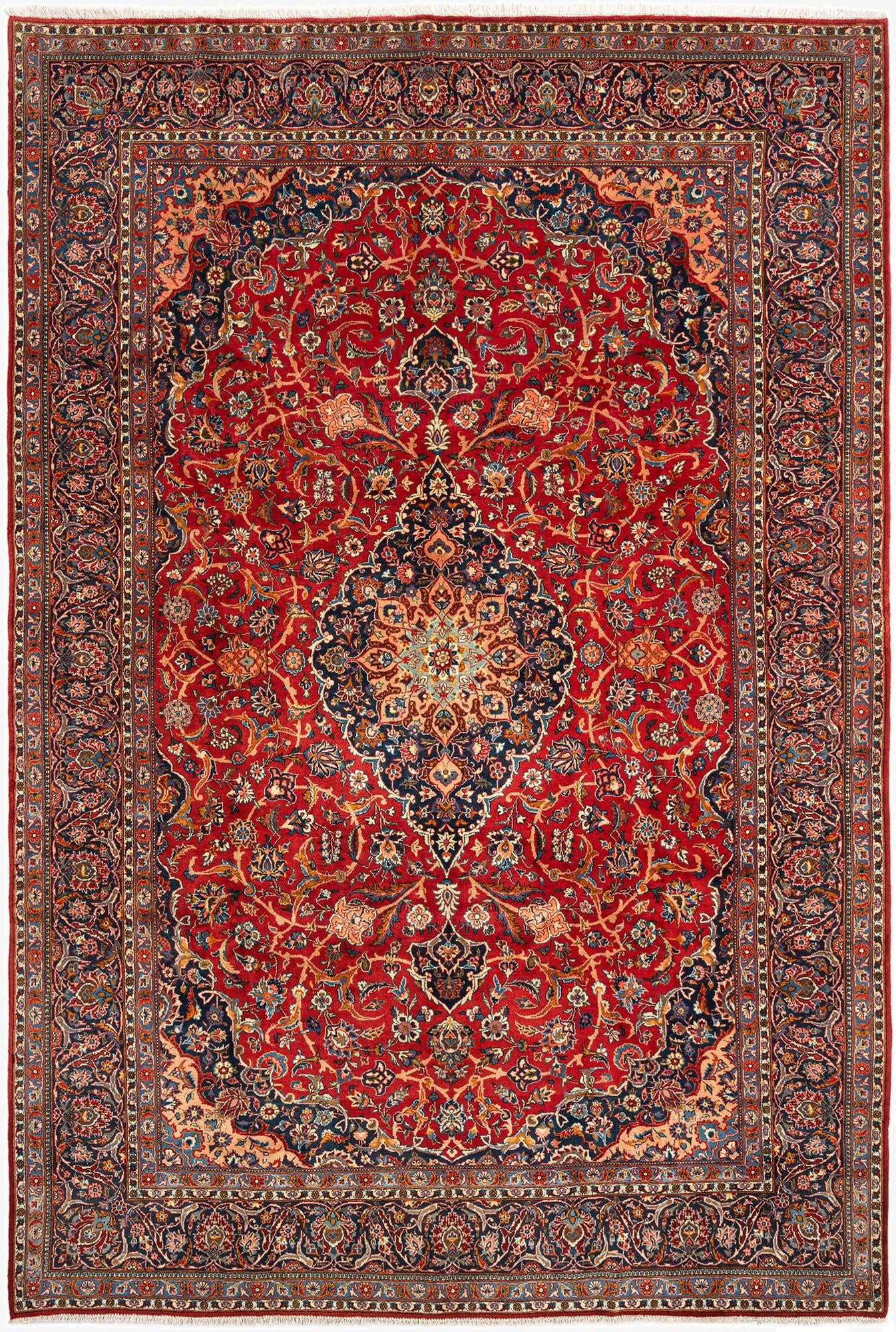  7' 6 x 11' 5 Kashan Wool Rug