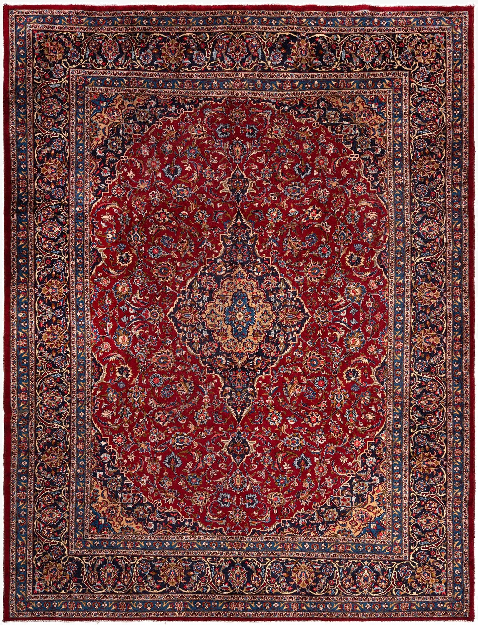  9' 9 x 12' 11 Kashan Wool Rug