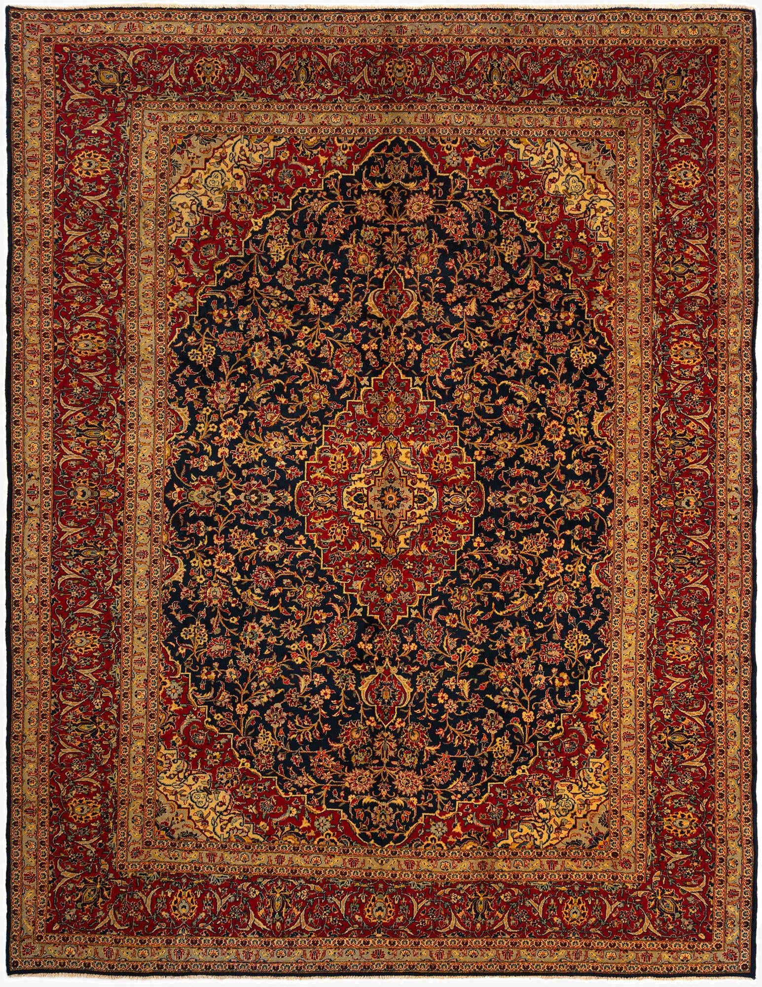  9' 9 x 12' 8 Kashan Wool Rug