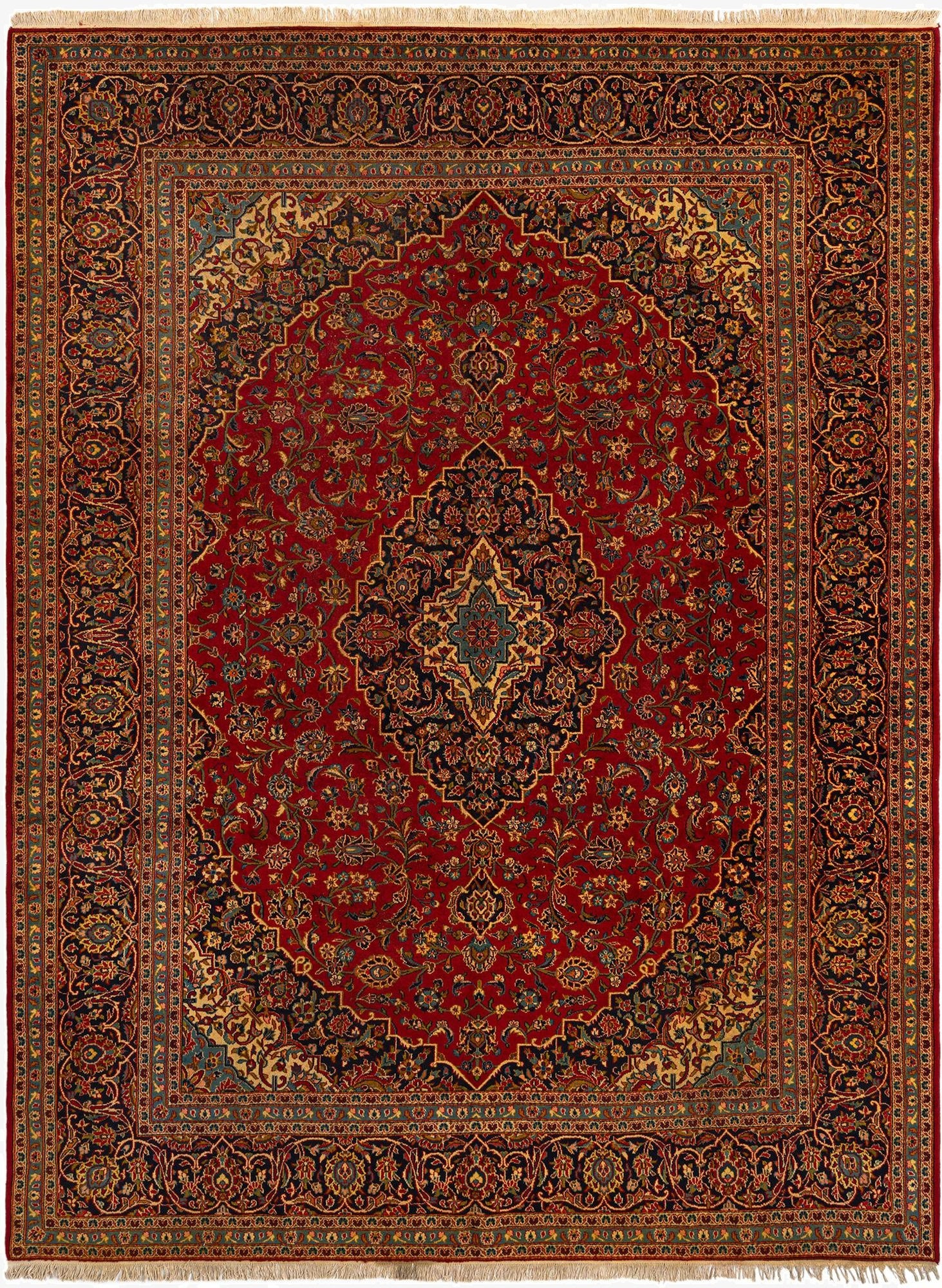  9' 9 x 12' 11 Kashan Wool Rug