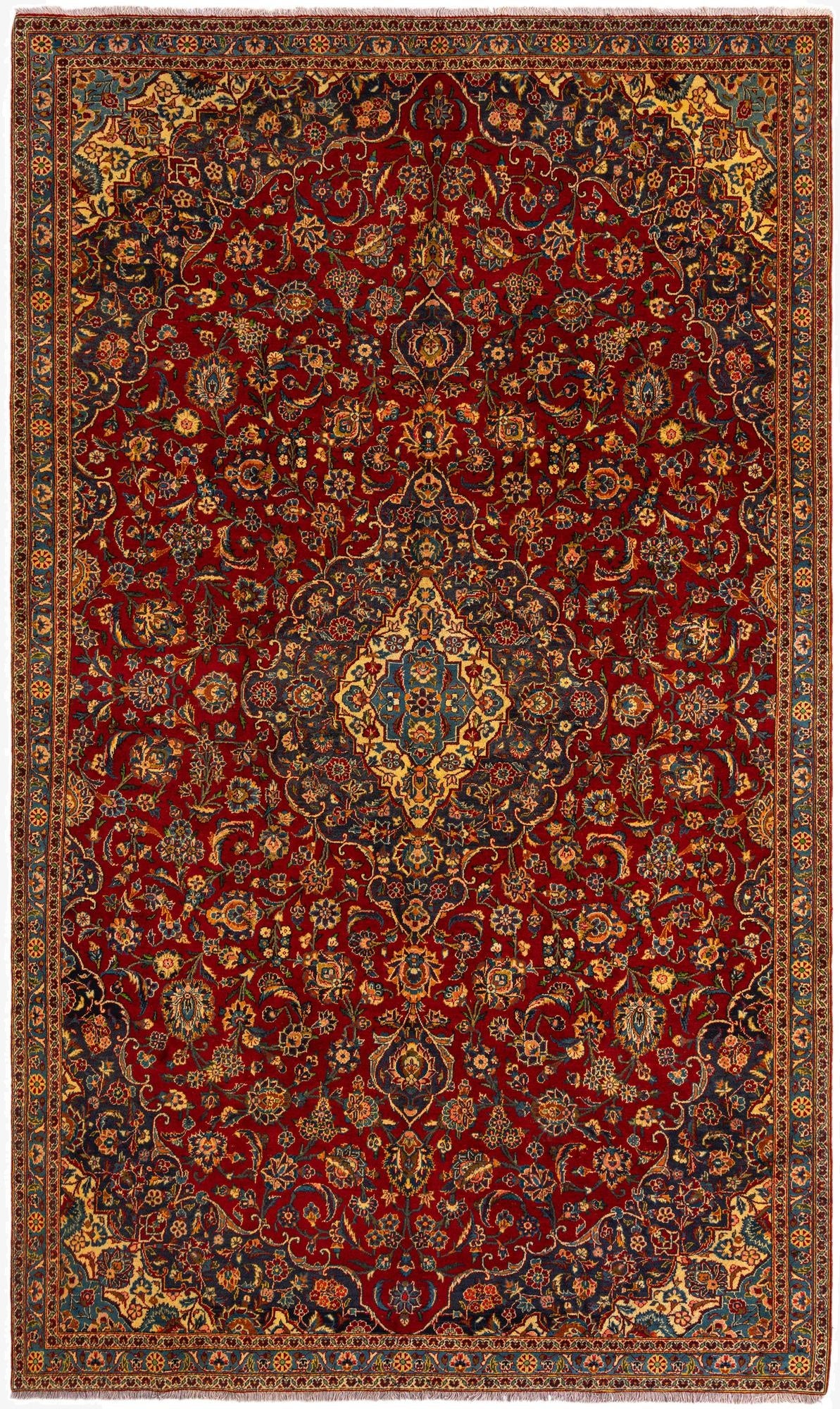  7' 1 x 12' 2 Kashan Wool Rug