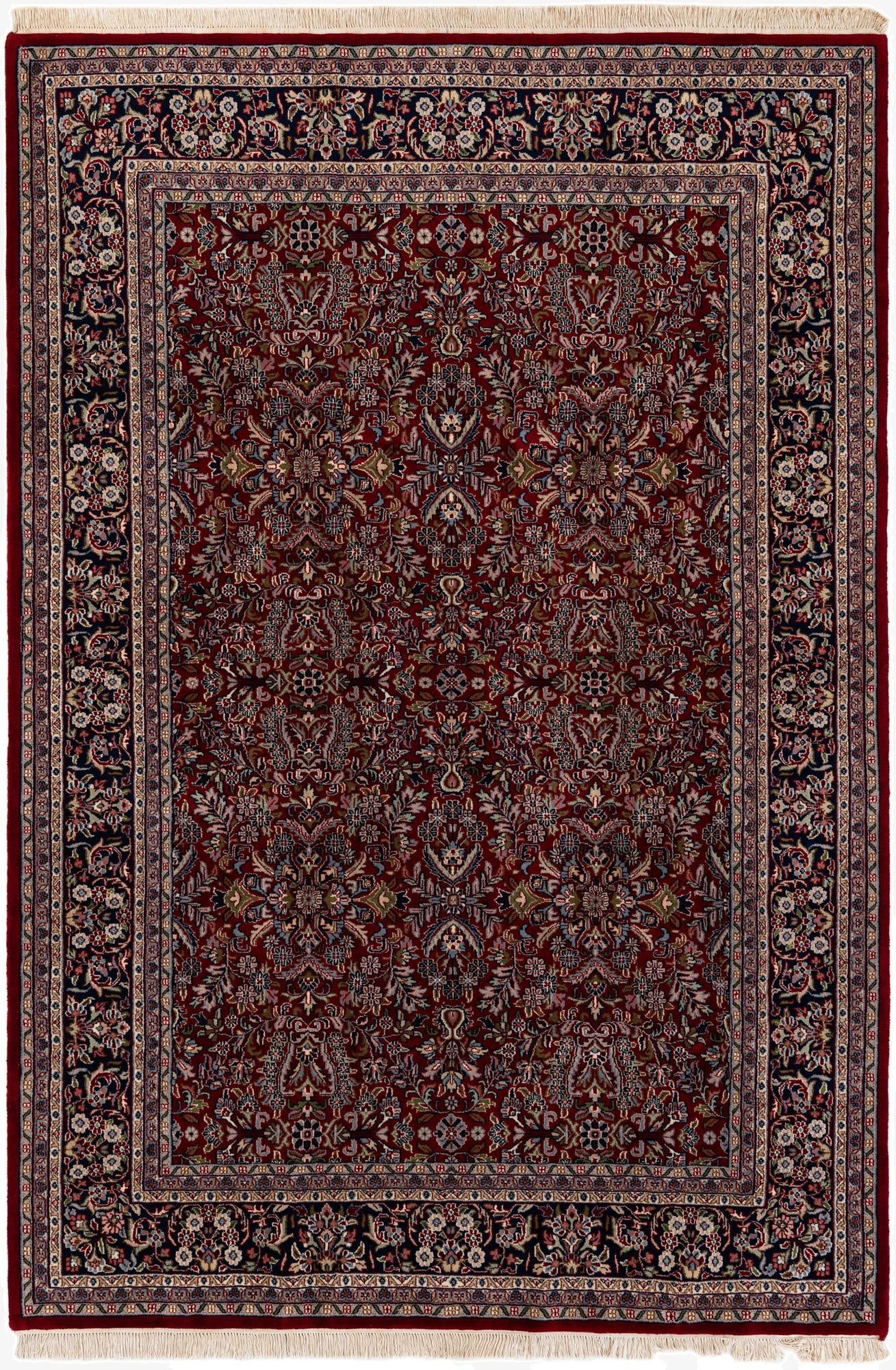  6' 7 x 9' 9  Hand Knotted Kashan Oriental Wool Rug