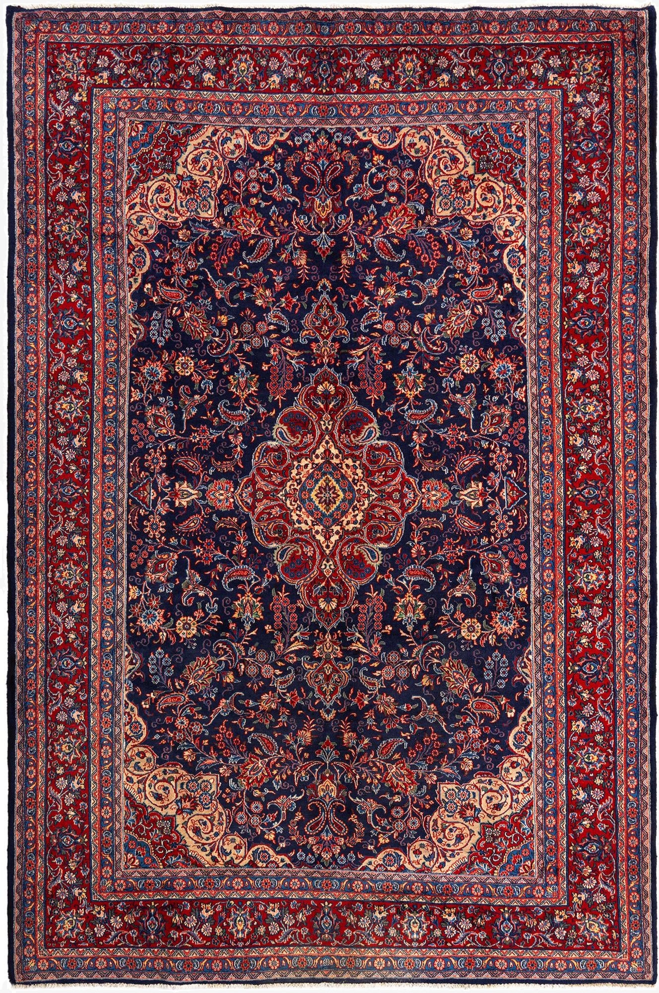  7' x 10' 8 Kashan Wool Rug
