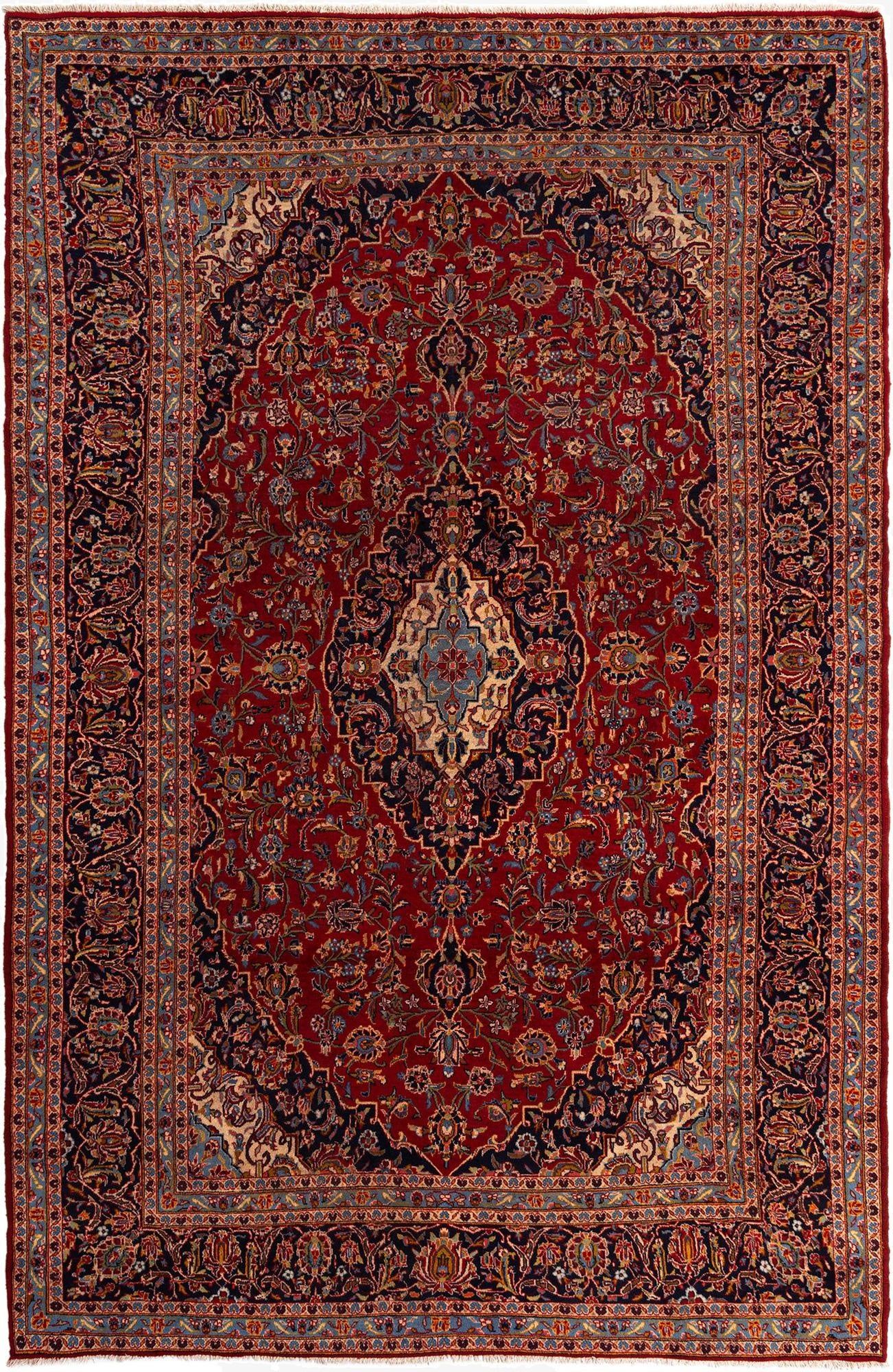  11' 11 x 13' 7 Kashan Wool Rug