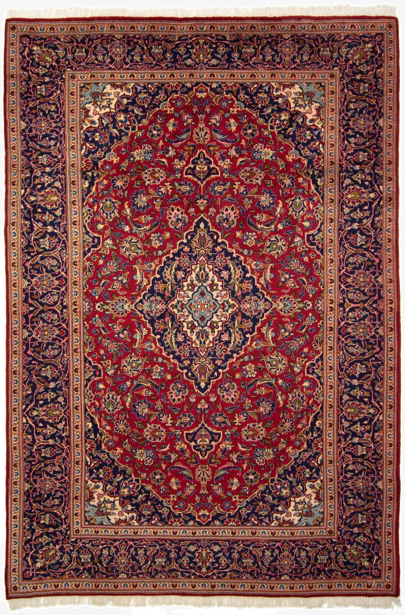  7' 10 x 11' 7  Hand Knotted Kashan Persian Rug