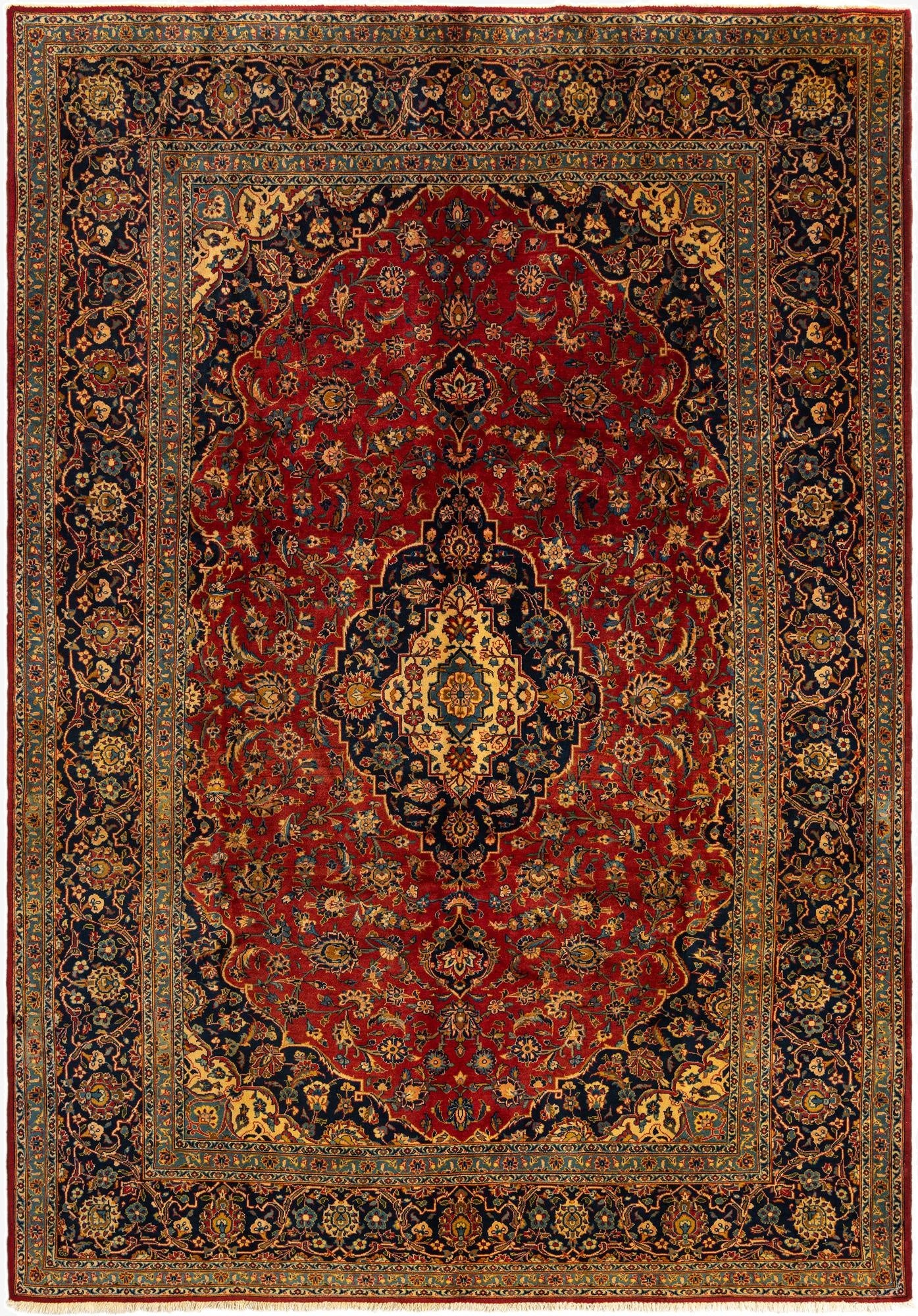 7' 4 x 10' 4 Kashan Wool Rug