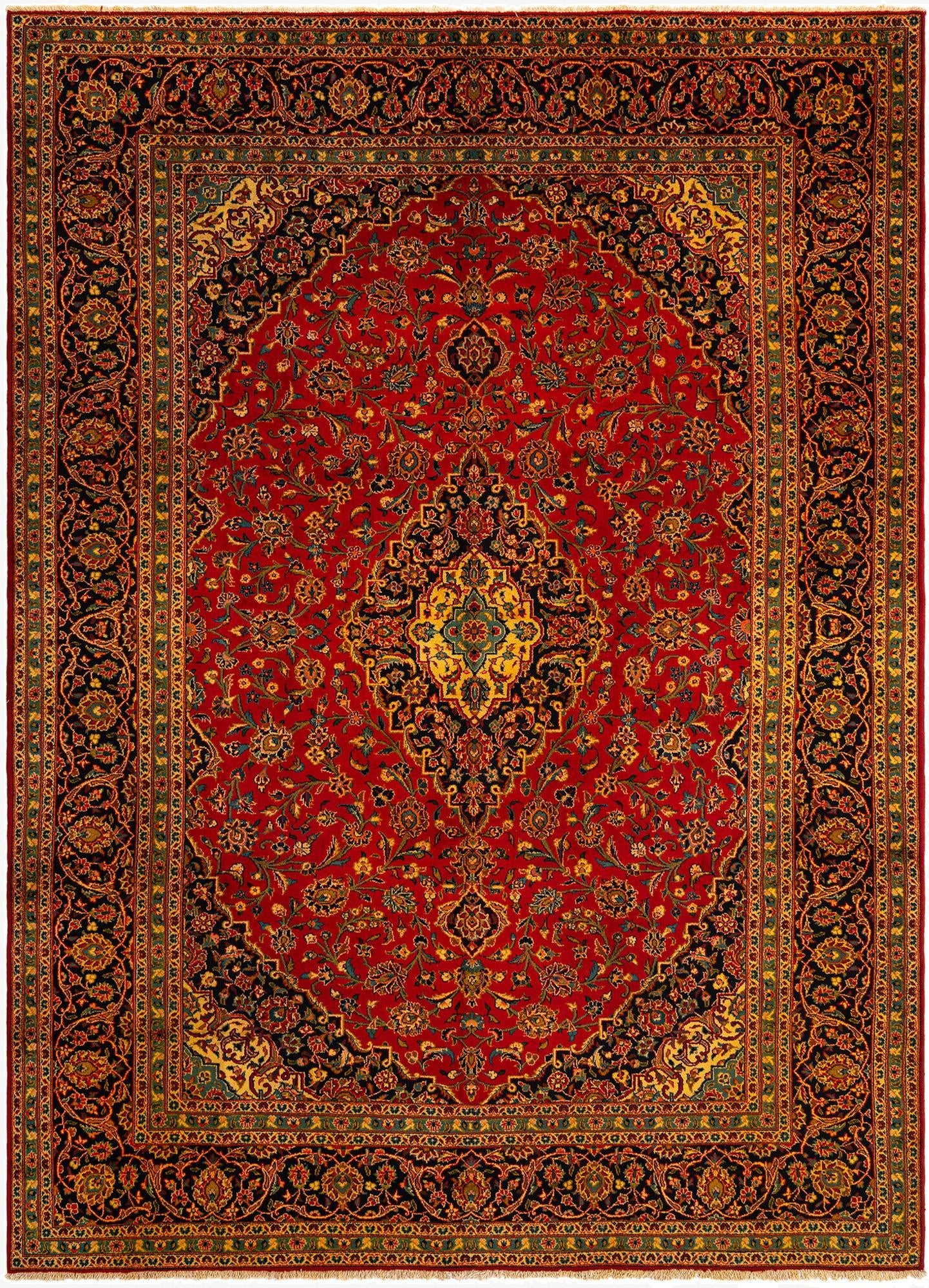  9' 9 x 13' 5 Kashan Wool Rug