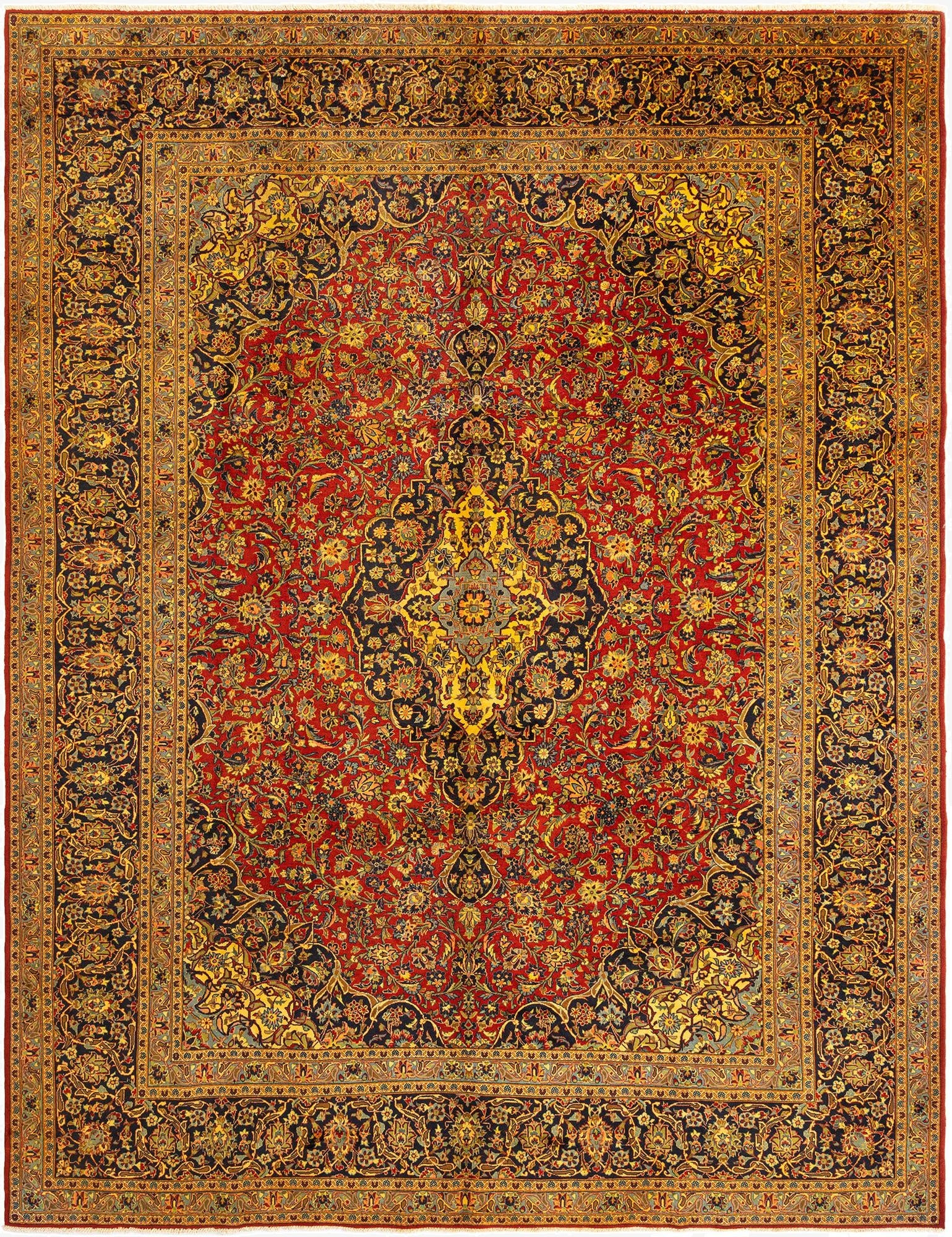  9' 9 x 12' 9 Kashan Wool Rug